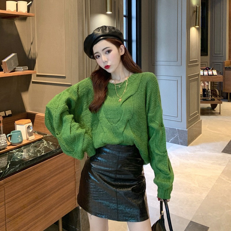 Fashion casual sweater skirt suit