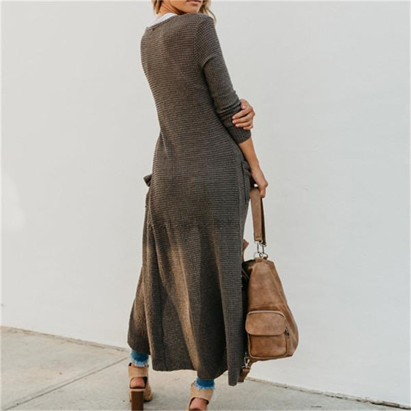 Button long sleeve pocket blouse for women