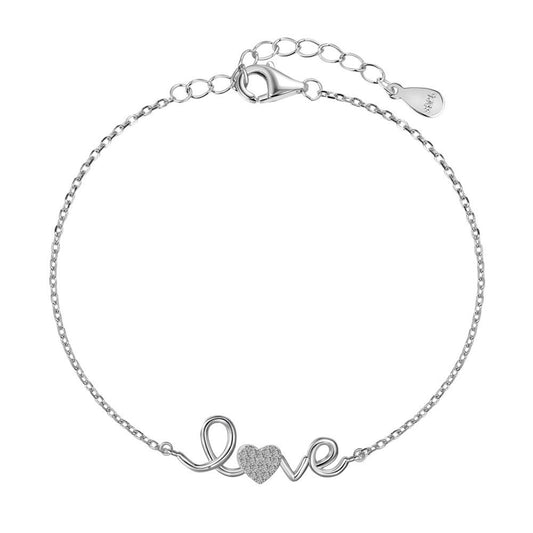 S925 Sterling Silver Bracelet Love Light Luxury All-match Jewelry