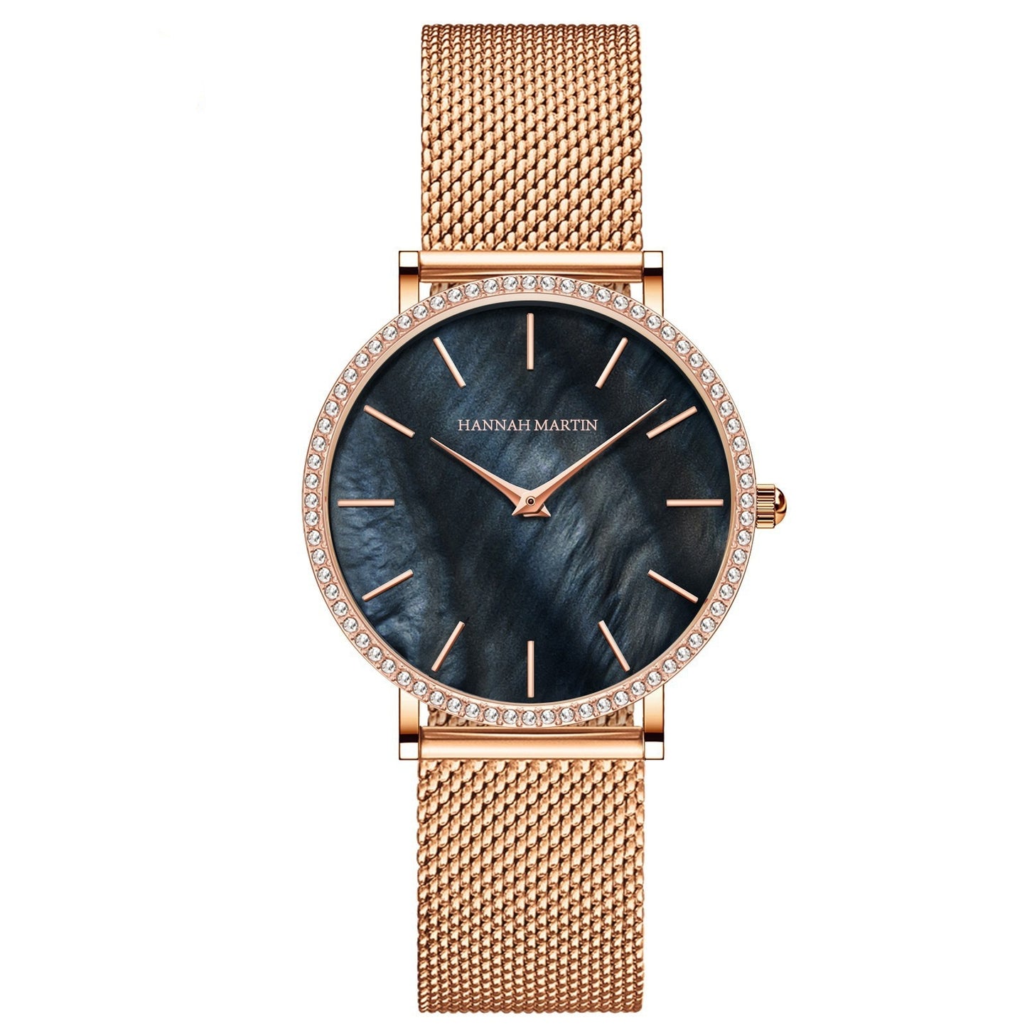 Full Stainless Steel Shell Chain Women's Diamond Shell Surface Quartz Watch
