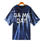 Sequined Short-sleeved Top Loose Plus Size T-shirt For Women