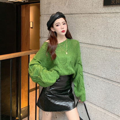 Fashion casual sweater skirt suit