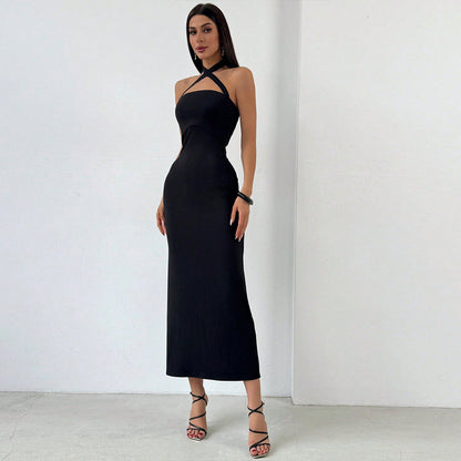 Hip Skirt Sleeveless Long Dress Women