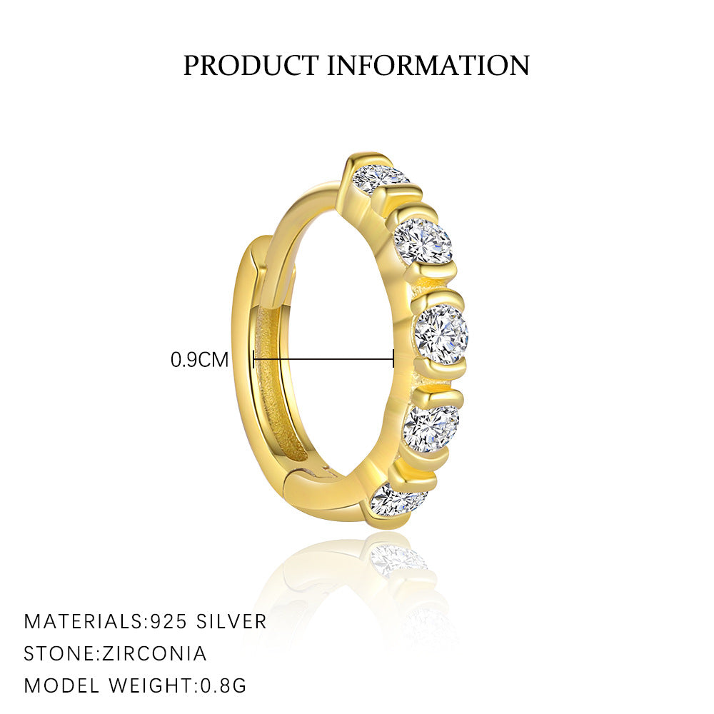 S925 Sterling Silver Light Luxury Rhinestone Earrings