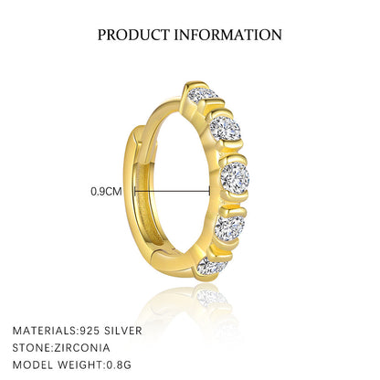 S925 Sterling Silver Light Luxury Rhinestone Earrings