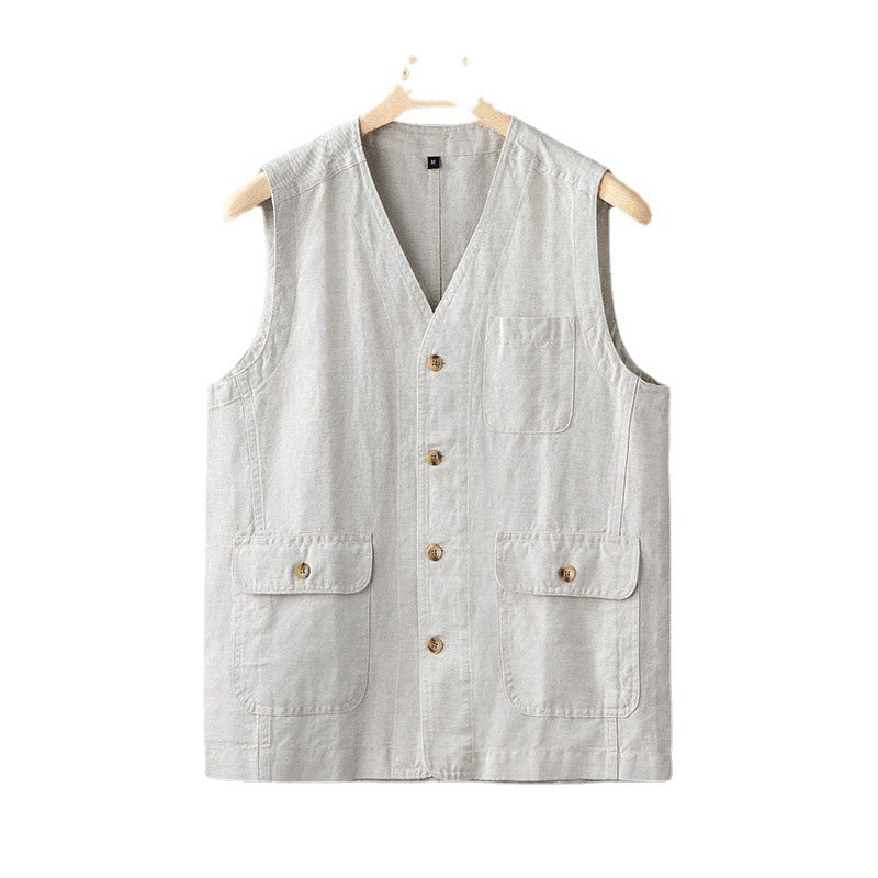 Fashion Personality New Linen Vest For Men