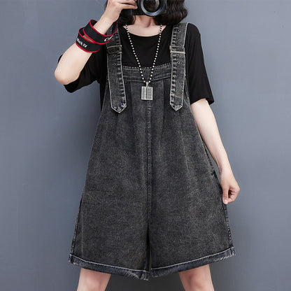 Large Size Women's New Fashion Denim Overalls Shorts Women