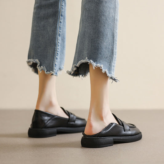 Style One Foot Casual Loafers Round Head Two Women Shoes