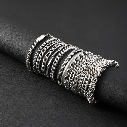 Stainless Steel Bracelet That Wont Fade Cuban-link Chain Fashionable Versatile Washable Titanium Steel Bracelet