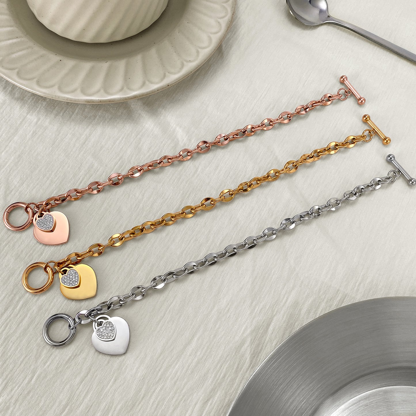 Love Stainless Steel Jewelry Buckle High-end Titanium Steel Bracelet