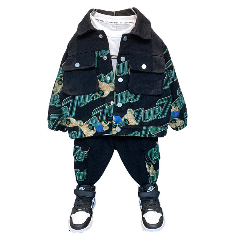Boy Denim Suit Spring Two-piece Suit