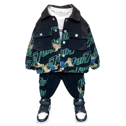 Boy Denim Suit Spring Two-piece Suit