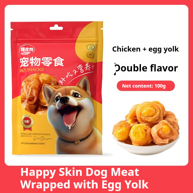Dog Snack Egg Yolk Satisfy The Appetite Chicken Duck Meat Small Molar Training Reward Food