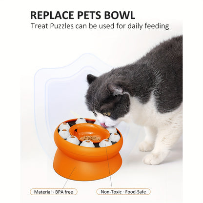 Interactive Puzzle For Cats Raised Educational Toy Slow Pet Feeder Dry Food Dispenser And Snacks