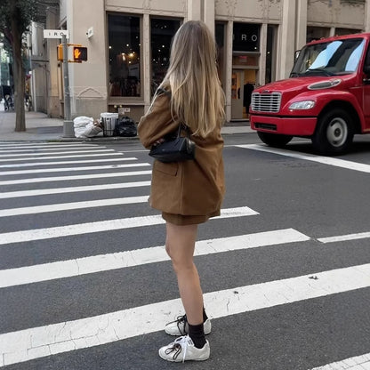 Women's Fashion Single-breasted Suit Coat Skirts