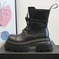 Women's Chunky-heeled Ankle Boots With Side Zippers