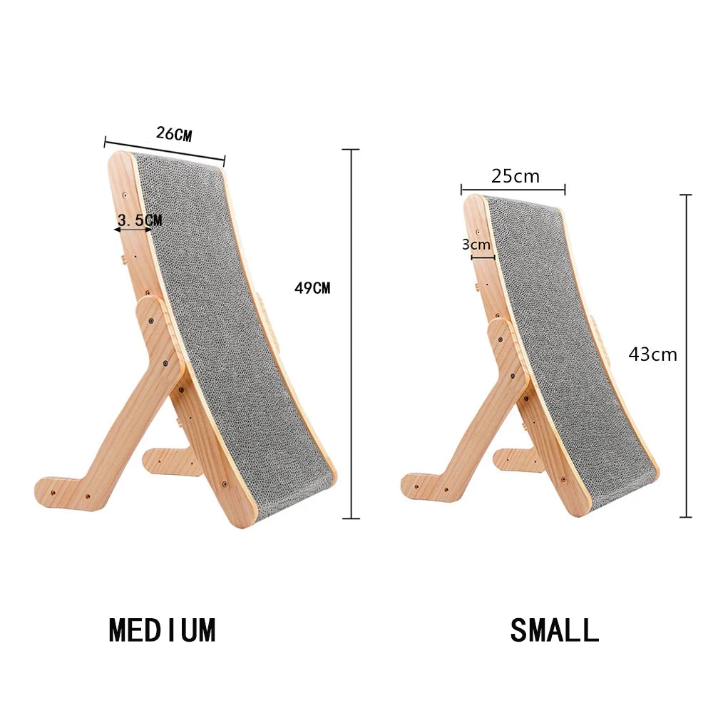 Cat Scratcher Cardboard With Solid Wooden Frame Kitten Scrapers Scratching Bed Reversible Pet Furniture For Cats 5 in 1 Toys