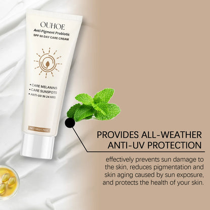 Ouhoe 50g Spf50 Sunblock Cream Whitening Skin Summer Outdoor Sun Block Reduce Redness Anti Uv Moisturizer Oil Control Sunscreen