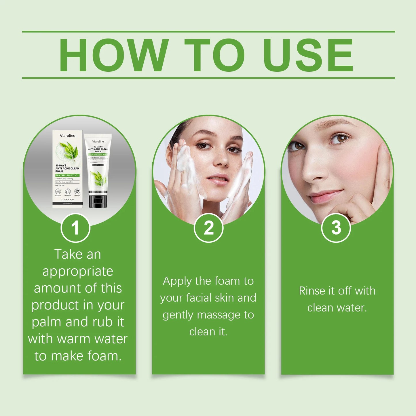 Viareline Salicylic Acid Skin Care Set Daily Moisturizing Enhance Smoothness Gentle Acne Treatment Non-greasy Skin Care Set