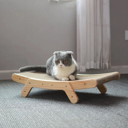 Cat Scratcher Cardboard With Solid Wooden Frame Kitten Scrapers Scratching Bed Reversible Pet Furniture For Cats 5 in 1 Toys