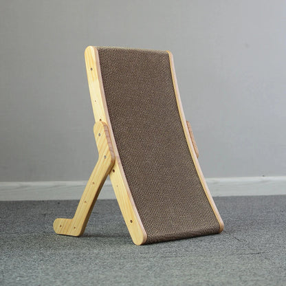 Cat Scratcher Cardboard With Solid Wooden Frame Kitten Scrapers Scratching Bed Reversible Pet Furniture For Cats 5 in 1 Toys