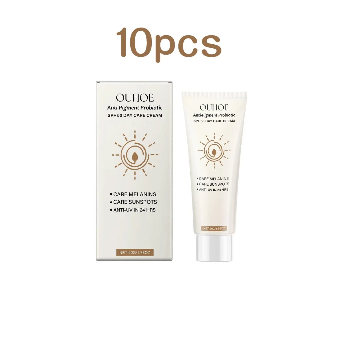 Ouhoe 50g Spf50 Sunblock Cream Whitening Skin Summer Outdoor Sun Block Reduce Redness Anti Uv Moisturizer Oil Control Sunscreen