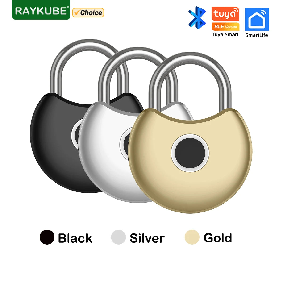 RAYKUBE PQ1 Tuya Smart Fingerprint Padlock with USB Charging Waterproof Tuya/Smart Life APP Unlock For Cabinet Door Lock Drawer