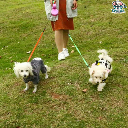 Dual-Dog Retractable Leash with LED Light – 360° Tangle-Free Two-Way Automatic Pet Leash for Dogs Up to 25kg BNF