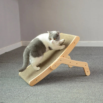 Cat Scratcher Cardboard With Solid Wooden Frame Kitten Scrapers Scratching Bed Reversible Pet Furniture For Cats 5 in 1 Toys