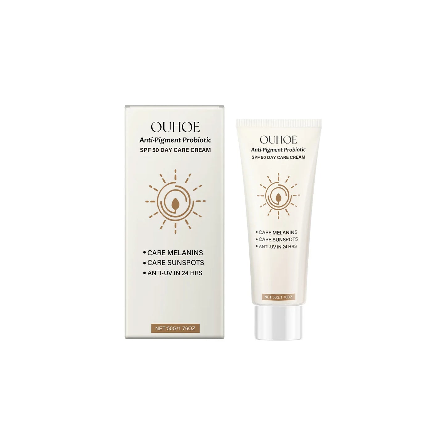 Ouhoe 50g Spf50 Sunblock Cream Whitening Skin Summer Outdoor Sun Block Reduce Redness Anti Uv Moisturizer Oil Control Sunscreen