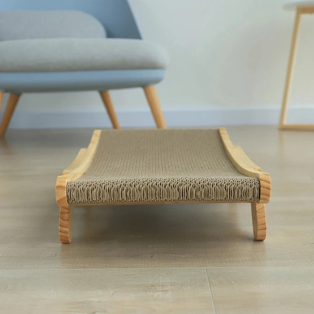 Cat Scratcher Cardboard With Solid Wooden Frame Kitten Scrapers Scratching Bed Reversible Pet Furniture For Cats 5 in 1 Toys