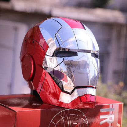 New AutoKing 1/1 Mk5 Iron Man Helmet Cosplay Voice Control Eyes with Light Model Toys for Adult Electric Wearable Gift