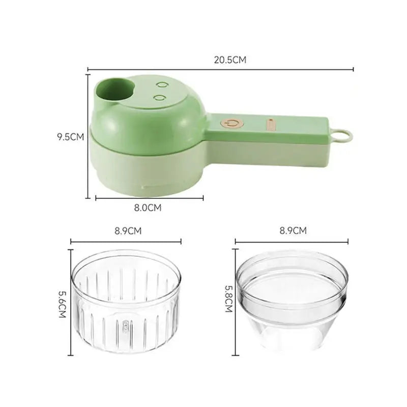 4 in 1 Electric Food Processor Vegetable Cutter Garlic Masher Wireless Grinder Handheld Blender Auto Slicer Kitchen Accessories