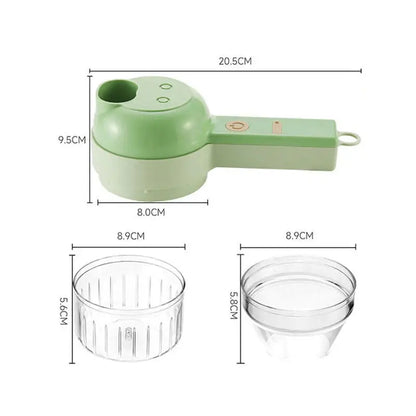 4 in 1 Electric Food Processor Vegetable Cutter Garlic Masher Wireless Grinder Handheld Blender Auto Slicer Kitchen Accessories