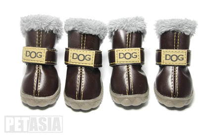 Winter Pet Dog Shoes Warm Snow Boots Waterproof Fur 4Pcs/Set Small Dogs Cotton Non Slip XS For ChiHuaHua Pug Pet Product PETASIA