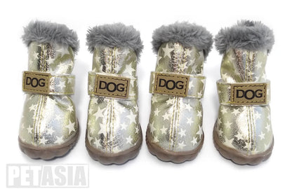 Winter Pet Dog Shoes Warm Snow Boots Waterproof Fur 4Pcs/Set Small Dogs Cotton Non Slip XS For ChiHuaHua Pug Pet Product PETASIA