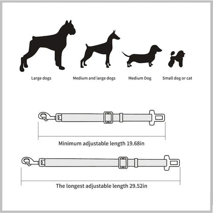 Adjustable Pet Dog Cat Car Seat Belt for Dogs Harness Leash Small Medium Travel Clip French Bulldog Dog Accessories Supplies