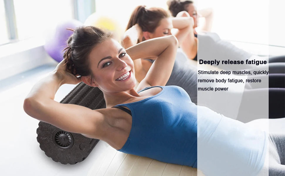 Foam Shaft Vibration Massage Roller – 5 Speeds Deep Tissue Muscle Relaxation