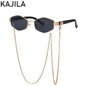 Sexy Small Frame Hexagon Sunglasses Women With Chain 2026 Luxury Brand Designer Punk Sun Glasses For Ladies Shades Gafas De Sol