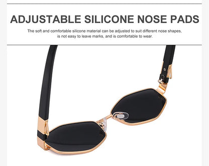 Sexy Small Frame Hexagon Sunglasses Women With Chain 2026 Luxury Brand Designer Punk Sun Glasses For Ladies Shades Gafas De Sol