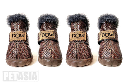 Winter Pet Dog Shoes Warm Snow Boots Waterproof Fur 4Pcs/Set Small Dogs Cotton Non Slip XS For ChiHuaHua Pug Pet Product PETASIA