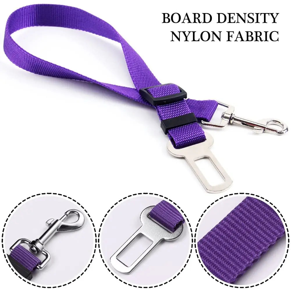 Adjustable Pet Dog Cat Car Seat Belt for Dogs Harness Leash Small Medium Travel Clip French Bulldog Dog Accessories Supplies