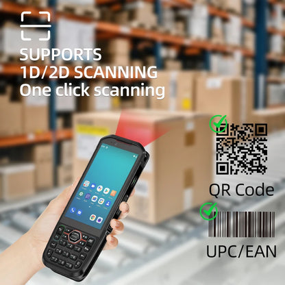 Best Sell Android Handheld Computer RFID/NFC Reader Rugged Keyboard 2D Barcode Scanner PDA for Logistics Storehouse Stock