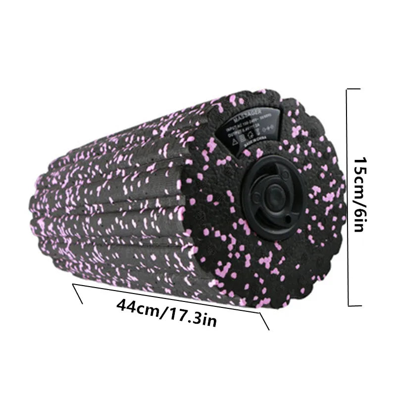 Foam Shaft Vibration Massage Roller – 5 Speeds Deep Tissue Muscle Relaxation