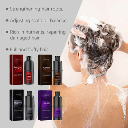 Herbal Hair Dye Shampoo Nourishing Repairing Scalp Long Lasting Red Purple Brown Black Color Coverage Home Hair Coloring Product