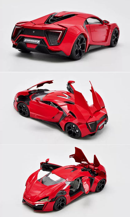 W Motors Lykan Hypersport Diecast 1:18 Scale JADA Car Alloy Simulation, Car Model Classic Collection, Souvenir Static Display Ornaments Gift