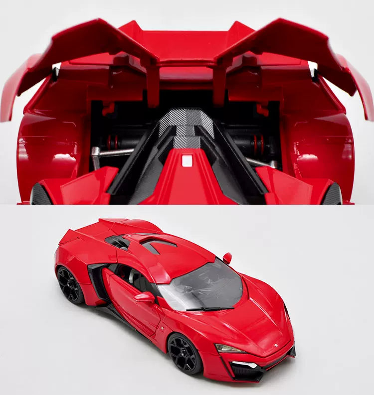 W Motors Lykan Hypersport Diecast 1:18 Scale JADA Car Alloy Simulation, Car Model Classic Collection, Souvenir Static Display Ornaments Gift