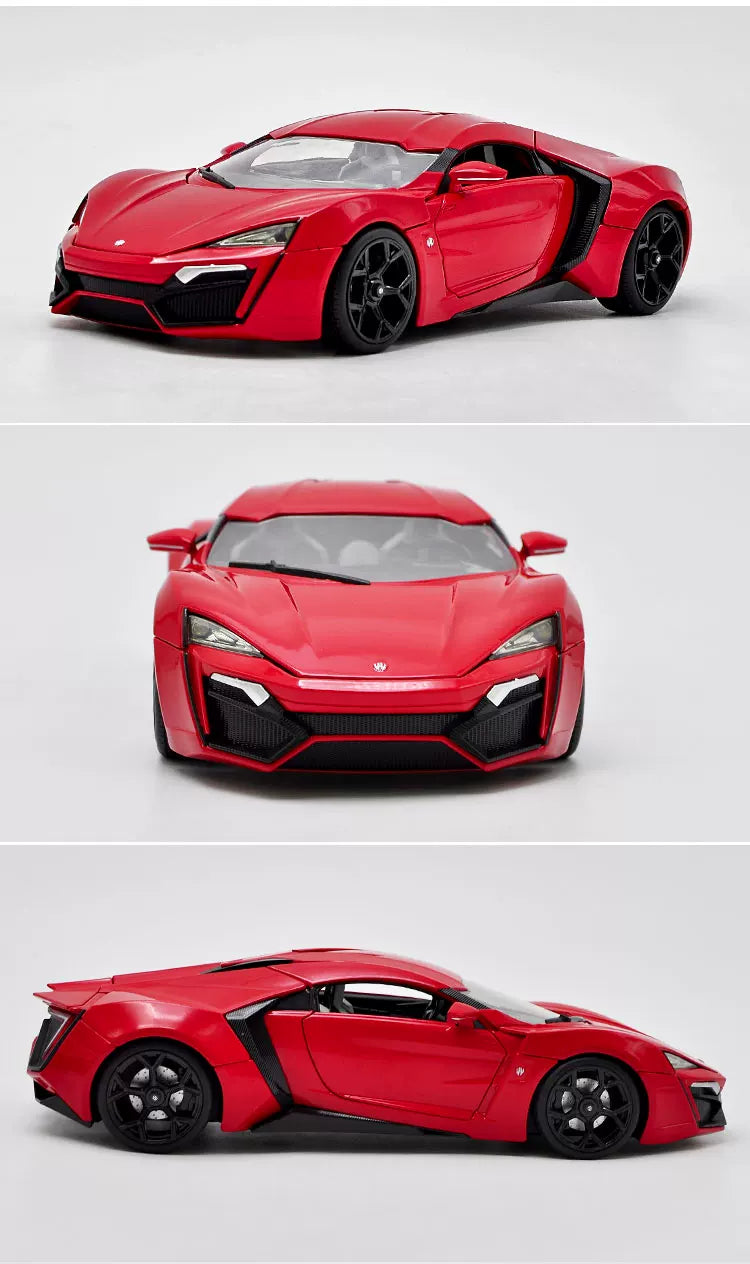 W Motors Lykan Hypersport Diecast 1:18 Scale JADA Car Alloy Simulation, Car Model Classic Collection, Souvenir Static Display Ornaments Gift