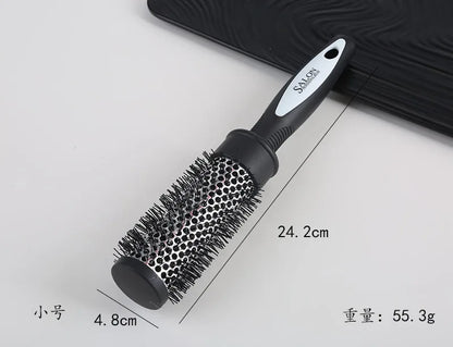 Hair Styling Hair Brush Nylon Comb Cylinder Curly Hair Rolling Comb Thermal Aluminum Tube Round Barrel Hair Comb Curly Tool