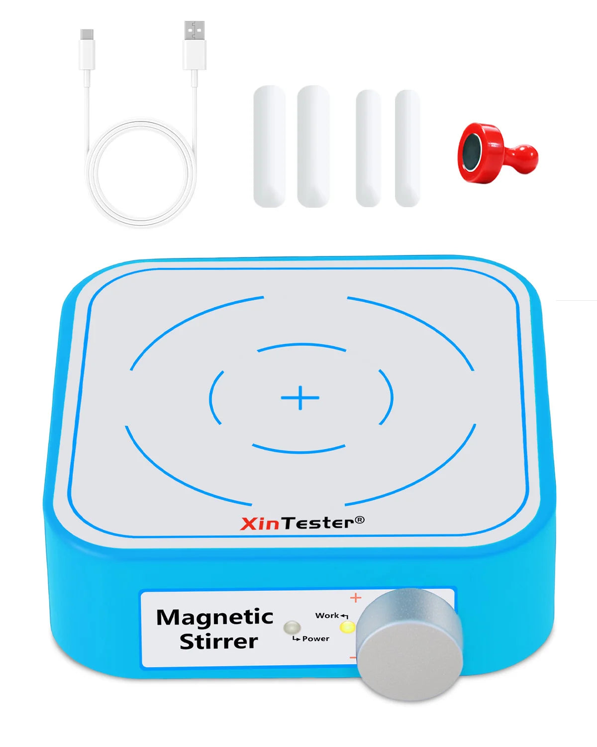 Xin Teste 3000RPM Mini Magnetic Stirrer, 3000ml  Stirrers for Low Viscosity Liquid, No Heating Basic/Rechargeable